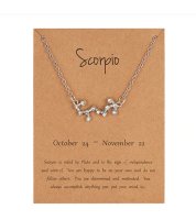 (image for) Silver Plated Constellation Crystal Zodiac Necklace - Scorpio