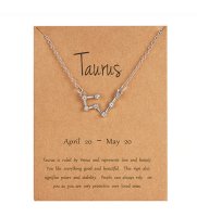 (image for) Silver Plated Constellation Crystal Zodiac Necklace - Taurus