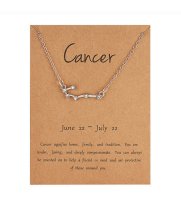 (image for) Silver Plated Constellation Crystal Zodiac Necklace - Cancer