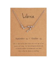(image for) Silver Plated Constellation Crystal Zodiac Necklace - Libra