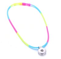 (image for) Children' Style Snap Silicon Necklace Rainbow - Holds 1 18-20mm