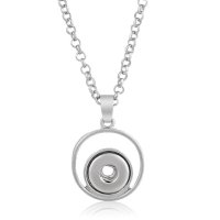 (image for) Mini Snap 12mm Stainless Steel Halo Ring Necklace 20+2"
