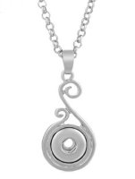 (image for) Mini 12mm Stainless Necklace & Pendant Designer Swirl 19" +3" Ex