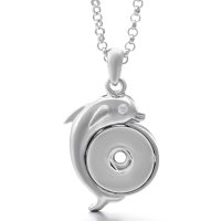 (image for) Snap Jewelry Dolphin Stainless Pendant Necklace 18-20mm Charms