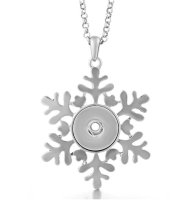 (image for) Snap Jewelry Snowflake Holiday Christmas Necklace 20"+2"