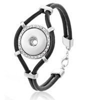 (image for) Snap jewelry Bracelet Leather - Rhinestone
