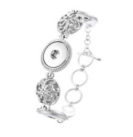 (image for) Snap Jewelry Toggle Bracelet Chain - Designer Swirls Triple