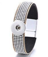 (image for) Snap Jewelry Magnetic Bracelet 6 Row Crystals Gold Trim 8" Size