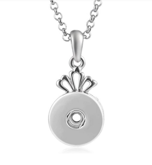 (image for) Snap Jewelry Crown Scroll Stainless Steel Necklace 20"+3" - Click Image to Close