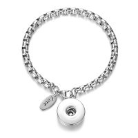 (image for) Snap Stainless Steel Bracelet Silver-Tone with Love Charm
