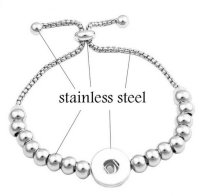 (image for) Snap Jewelry Adjustable Slider Bracelet - Stainless Steel Ball