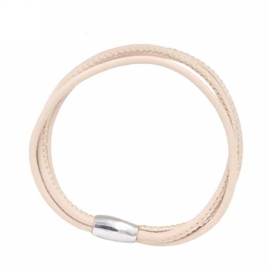 (image for) End Less Bracelet Magnetic Three Strand Beige - 19CM 7.5" - Click Image to Close