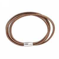(image for) End Less Bracelet Magnetic Three Strand Brown - 19CM 7.5"