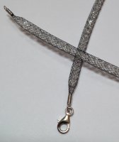 (image for) 925 Mesh Crystal Lobster Necklace - Dark Silver