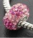 (image for) Austrian Crystal Charm 925 - 5 Row - Flower Pink & Dark Pink