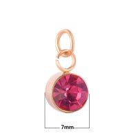 (image for) XS 7mm Stainless SteelBirthstone Charm - October Light Pink RG