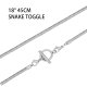 (image for) Stainless Steel 3.2mm Snake Toggle Chain - 18"