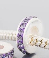 (image for) Charm 925 - 1 Row - Crystals - Lavender Purple