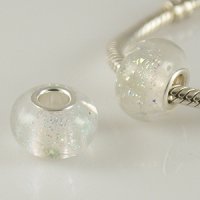 (image for) 925 Glass Beads - Foil Spots - Clear