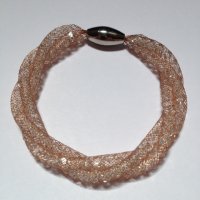 (image for) 925 Mesh Crystal Magnet Bracelet - Rose Gold