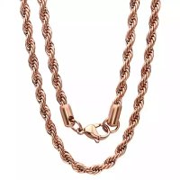(image for) Stainless Steel 2mm Rope Chain - 32" Rose Gold