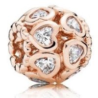 (image for) Charm 925 - Rose Gold Tumbling Hearts