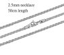(image for) Stainless Steel 2.5MM Rope Chain - 20"