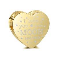 (image for) Charm 925- I Love You to Moon & Back Heart Gold