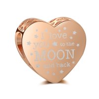 (image for) Charm 925- I Love You to Moon & Back Heart Rose Gold