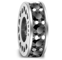 (image for) Charm 925 CZ - Spacer with Black Stones