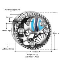 (image for) Charm 925 - Silver Underwater World In Blues