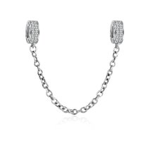 (image for) 925 Charm - Rhinestone Rubber Stopper Safety Chain