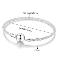 (image for) 925 Sterling Round Clasp 60mm dia. Textured Bracelet