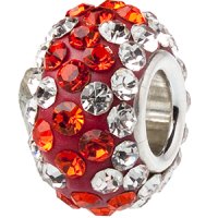 (image for) Austrian Crystal Charm 925 - 5 Row - Red & Clear