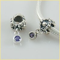 (image for) Charm 925 Drop - Marcasite Purple Dangle