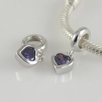 (image for) Charm 925 Drop - Heart - Purple