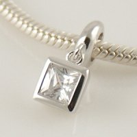 (image for) Charm 925 Drop Square - Clear