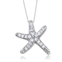 (image for) 925 - Sterling - Starfish CZ Pendant
