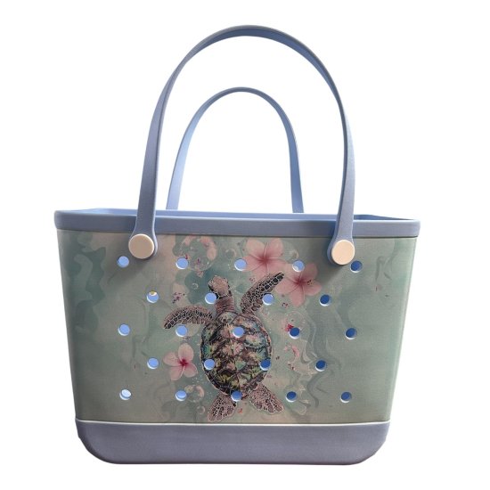 (image for) Medium Size Stain Glass Turtle Beach Bag Compatible with Bogg - Click Image to Close