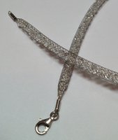 (image for) 925 Mesh Crystal Lobster Necklace - Silver