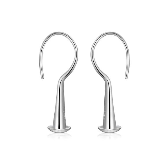 (image for) 925 Sterling Silver Sleek Fish Hook Teardrop Earrings - Click Image to Close