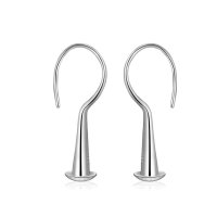 (image for) 925 Sterling Silver Sleek Fish Hook Teardrop Earrings