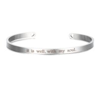 (image for) It is Well, With my Soul - Silver Stainless Mantra Bracelet