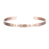 (image for) It is Well, With my Soul - Rose Gold Stainless Mantra Bracelet