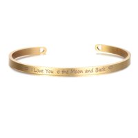 (image for) I Love You to Moon & Back - Gold Mantra Bracelet
