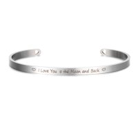 (image for) I Love You to Moon & Back - Silver Mantra Bracelet