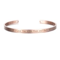 (image for) I Love You to Moon & Back - Rose Gold Mantra Bracelet