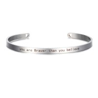 (image for) You are Braver than you Believe - Silver Mantra Bracelet