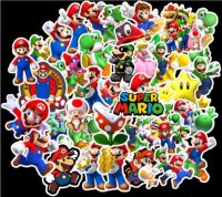 (image for) Mario Bros Nintendo Game Stickers Non Repeating Decals 50 pcs