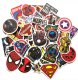 (image for) Super Hero Mixed Decal Sticker Colorful Vinyl Non Repeating 50pc
